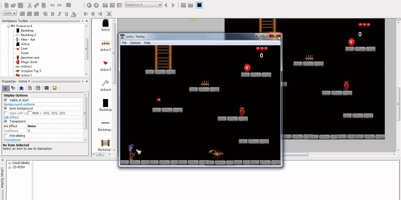 TGF2 – Tworzenie Gier #5 – Jak zrobić aby postać strzelała oraz dodatkowe przyciski nawigacyjne